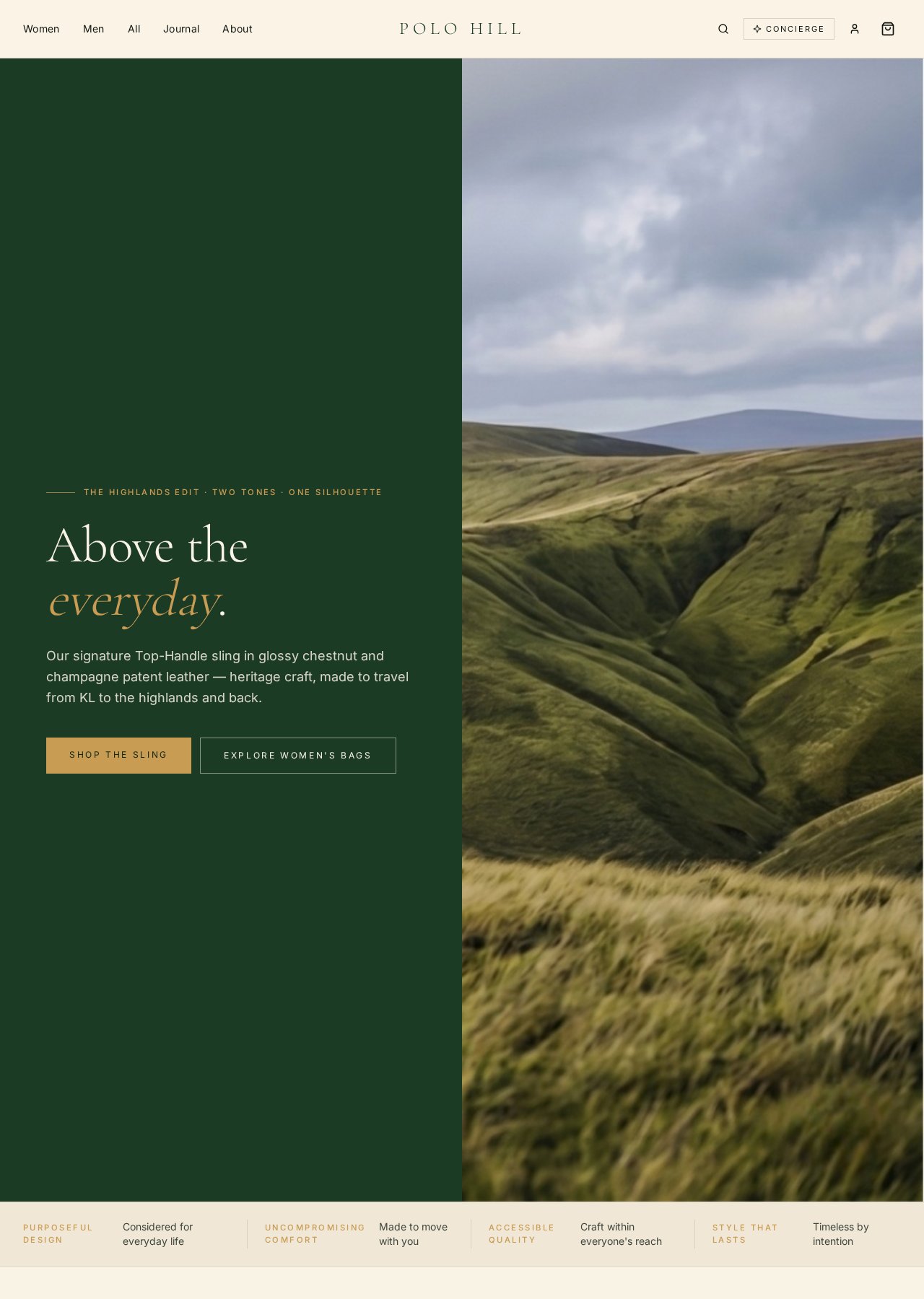 POLO HILL homepage on desktop