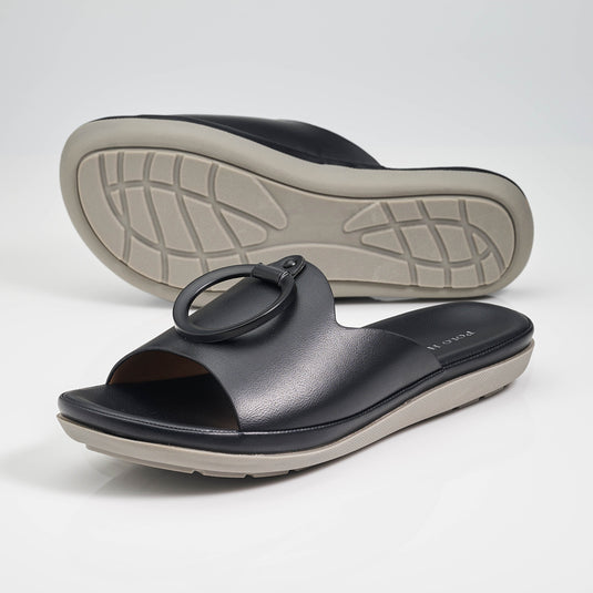 Ladies Single Band Open Toe Slide Sandals