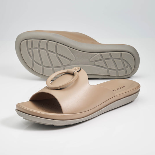 Ladies Single Band Open Toe Slide Sandals