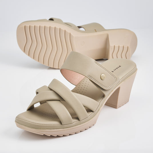 Ladies Slip On Heeled Sandals