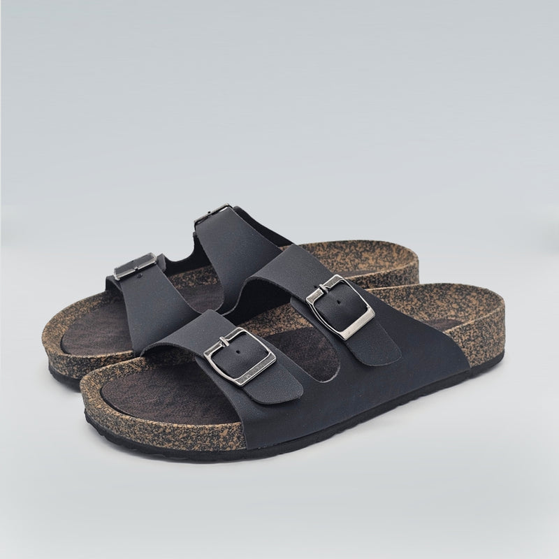 Load image into Gallery viewer, Ladies Two Band Cork Sole Sandals
