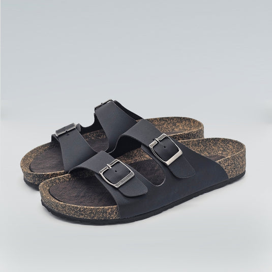 Ladies Two Band Cork Sole Sandals