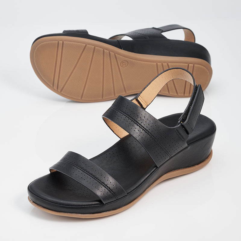 Load image into Gallery viewer, Ladies Ankle Strap Wedge Sandal
