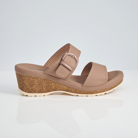 Two Band Mule Wedge Sandals