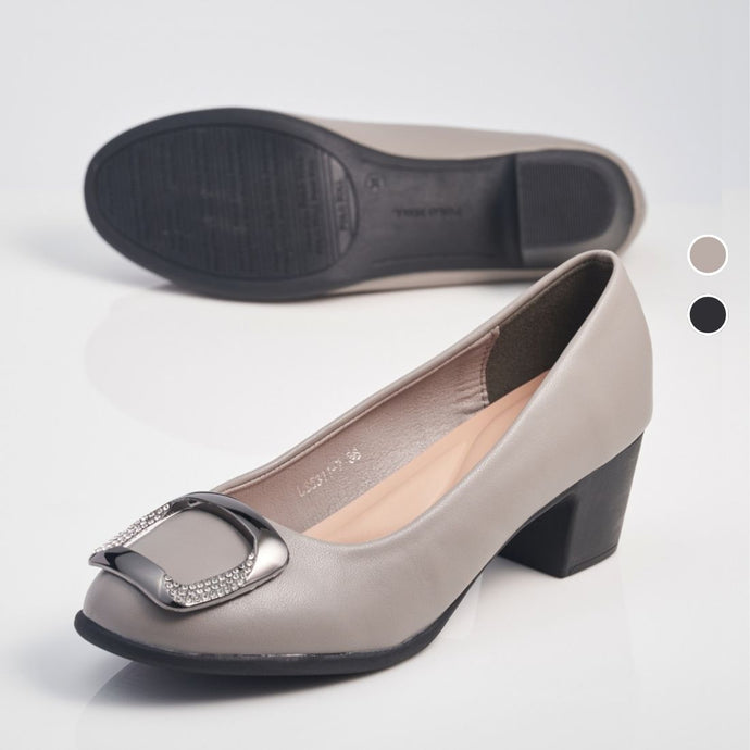 Ladies Round Toe Heels Shoes