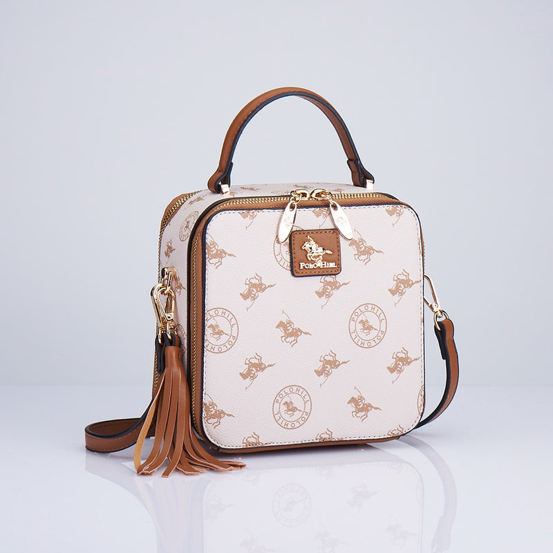 Load image into Gallery viewer, Monogram Dual Zip Crossbody Sling Bag
