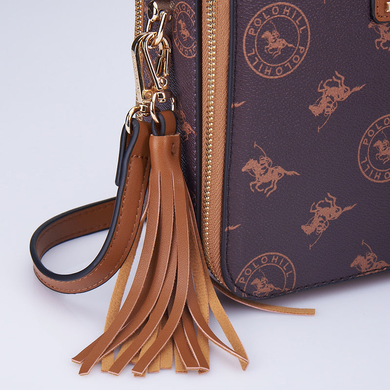 Load image into Gallery viewer, Monogram Dual Zip Crossbody Sling Bag
