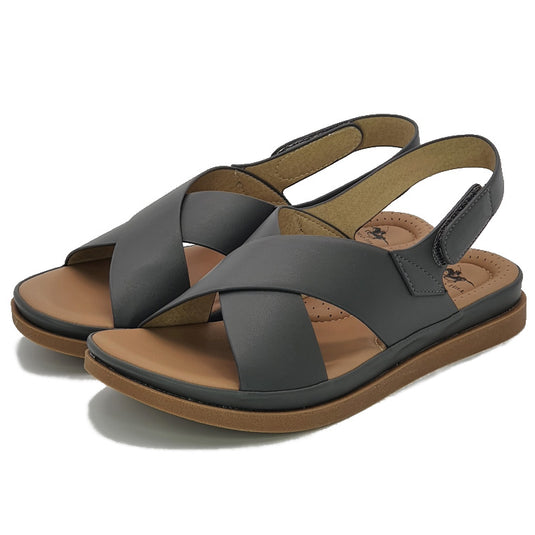 Cross Strap Velcro Slingback Sandals