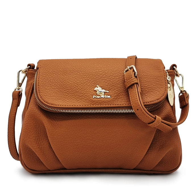 Furrow Zipper Flap Crossbody Sling Bag