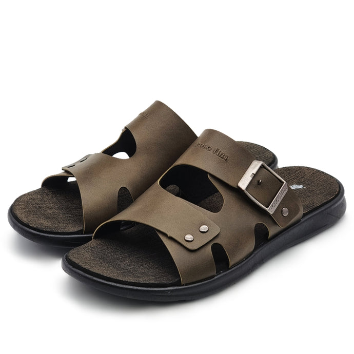 Single Buckle Cut Out Slide Sandals