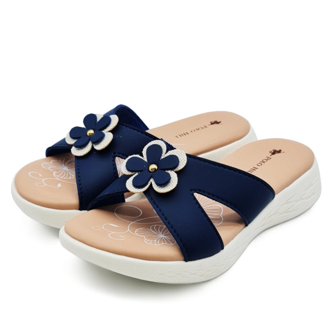 Kid Girl Flower Decor Slide Sandals