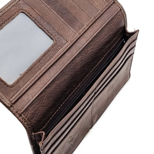 Genuine Leather Long BiFold Wallet