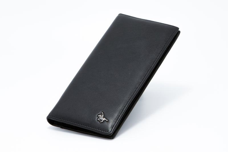 Load image into Gallery viewer, Genuine Leather RFID Protected Black Long Wallet
